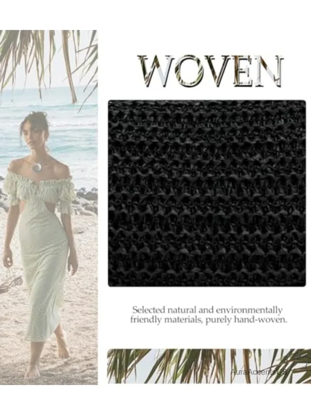 Straw Woven Hobo Crossbody Bag with Adjustable Strap